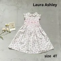 【Laura Ashley】 女の子　ワンピース　110 花柄　ピンク　刺繍