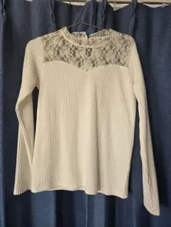 【one way】ワンウェイ ニット レース ストレッチ ギャル シアー 白