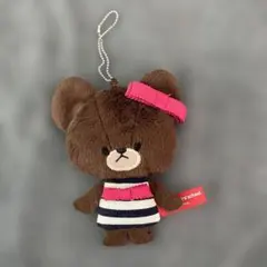 クマのストライプドレスキーホルダー