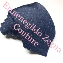 美品★Ermenegildo Zegna Couture ピンドット柄ネクタイ