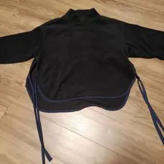 フリース タートルネック トップス 黒