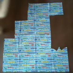 新幹線柄　オックスはぎれ生地