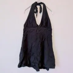 wild fable 【M】 ブラック ハルターネックミニワンピース 春夏