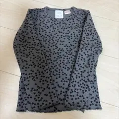 ZARA グレー ハート柄 長袖カットソー 2-3歳