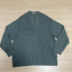 GU ウォッシャブルシアーニットカーディガン　グリーン　3X