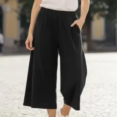 美品 アーバンリサーチドアーズ URBAN ガウチョパンツ（F）ネイビー