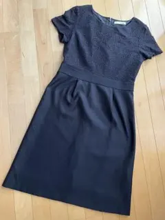 シューラルー　切替レースシアーネイビーワンピース　M　ワールド
