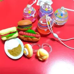 ミニチュアセット オイルチャームヨーヨー　リアルパン指輪　食品サンプルのサムネイル
