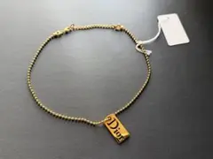 美品✨　Dior ネックレス　プレート　ロゴ　ゴールド　メンズ　レディース