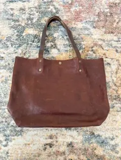 ◆断捨離◆ caldoa 本革 レザートートバッグ ブラウン A4収納可 大容量