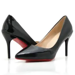 レッドソール ハイヒールパンプス エナメルブラック 27.5cm 10cmヒール