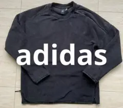 adidas モコモコフリース クルーネック スウェット ブラック