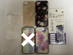 iPhone SE/7/6用ケース ３点&保護フィルム　2点