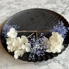 ドライフラワー髪飾り　ヘッドパーツ　前撮り　成人式　結婚式　ホワイトブルー