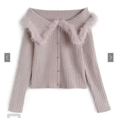 GRL ファーオフショルダーニットトップス［an1616］