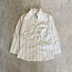 FREDY&GLOSTER ストライプ フリルカラー ブラウス 36 ホワイトのサムネイル