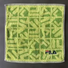 FILA タオルハンカチ グリーン ロゴ刺繍のサムネイル