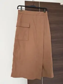 GU ナロースカート Lサイズ 茶色 ブラウン キャメル スリット ポケット