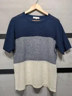 A DAY IN THE LIFEパネルボーダー クルーネック ニット Tシャツ