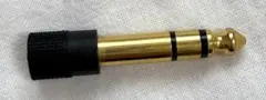 金メッキ ステレオ標準プラグ 変換アダプター 3.5mm→6.3mm