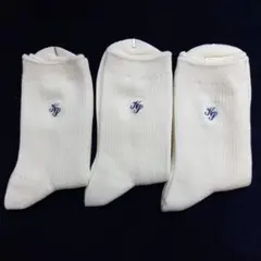 指定　日本製 オフホワイトソックス 3足セット