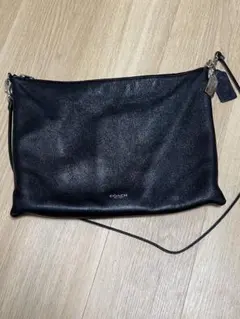 コーチ　COACH　ショルダーバッグ　レザー　チャーム　ロゴ　ブラック