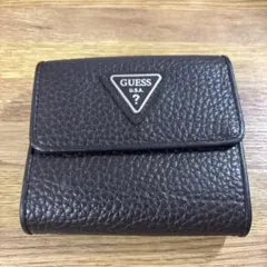 GUESS 二つ折り財布 焦げ茶色 三つ折り財布 ブラウン