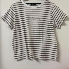 BEGUM ボーダー 半袖Tシャツ ブラウン Lサイズ