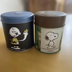 USJ チャーリーブラウンとスヌーピーの丸缶セット