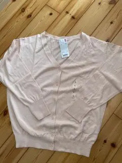 UNIQLO ピンク Vネック ニットカーディガン Lサイズ