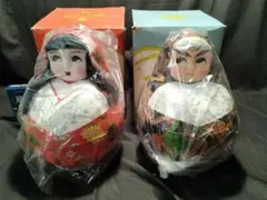 民芸品 錦だるま・姫だるま２体セット♪