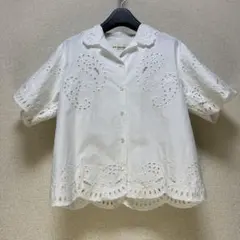 Shinzone PAISLEY OPEN COLLAR SHIRT 刺繍 白のサムネイル