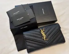 正規品　SAINT LAURENT 長財布 ブラック ゴールド金具のサムネイル