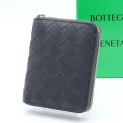 【超極美品】BOTTEGA VENETA コンパクトジップウォレット　グレー