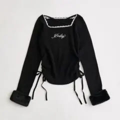 OLIVE des OLIVE 袖ファートップス ブラックのサムネイル