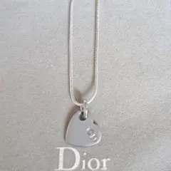 クリスチャンディオールディオールネックレス ハート ロゴ ヴィンテージ シルバー
