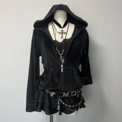 ベロア 系 スタッズ パーカー y2k 海外ガール 平成ギャル マクブリング