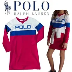 美品◎RALPH LAURENラルフローレンロゴスエットワンピース　レディース