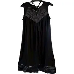 新品タグ付 M ミッシェルクラン 刺繍ノースリーブ チュニック ワンピース 黒のサムネイル