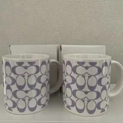 コーチ（COACH）シグネチャー柄パープルマグカップ非売品