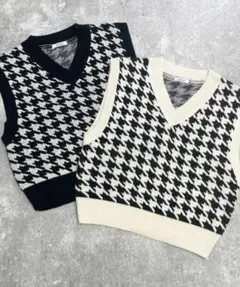 INGNI 千鳥格子柄ニットベスト