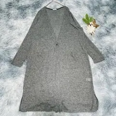 GU ジーユー (L) 長袖 ロング丈 カーディガン 羽織り 体型カバー グレー