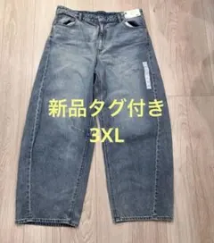 【新品タグ付き】バレルレッグジーンズ GU 3XL
