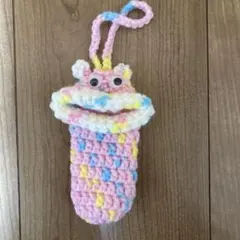 ちょっと長めの パクパクモンスター くまちゃんのリップクリーム　アロマ小物入れ