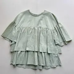 IENA フリル ティアード 半袖ブラウス