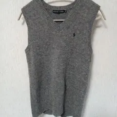 Ralph Lauren グレー Vネック ニットベスト M