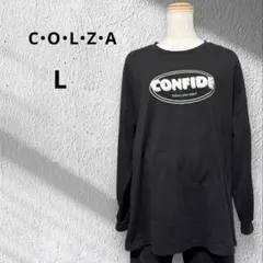 長袖Tシャツ　ロンT プリントロゴ　黒　Lサイズ　オーバーサイズ　カジュアル