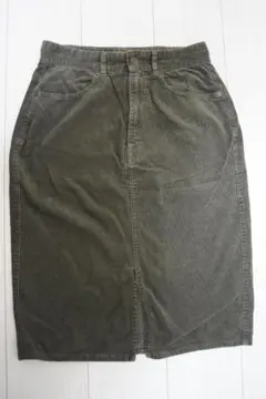 GU　カーキ　コーデュロイ タイトスカート　M