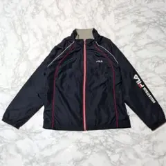 FILA トラックジャケット フリース裏地 ストリート　Mサイズ ネイビー
