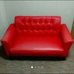 ジャンク　送料込み　NOCE　赤　ソファー　2人掛け　★50 2.5人掛けソファ デビュー077 座面高42cm 合皮RED(2.5人掛け